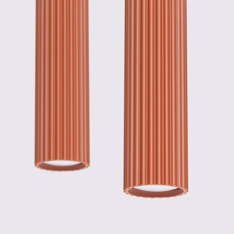 ŻYRANDOL LAMPA SUFITOWA Lampa wisząca KARBON 2 ochra czerwona