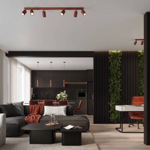 ŻYRANDOL LAMPA SUFITOWA Lampa wisząca KARBON 2 ochra czerwona