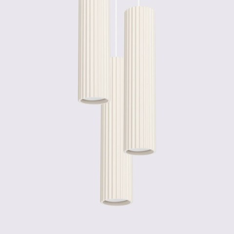 ŻYRANDOL LAMPA SUFITOWA Lampa wisząca KARBON 3P beżowy