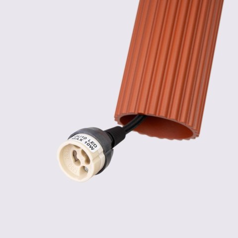 ŻYRANDOL LAMPA SUFITOWA Lampa wisząca KARBON 3P ochra czerwona