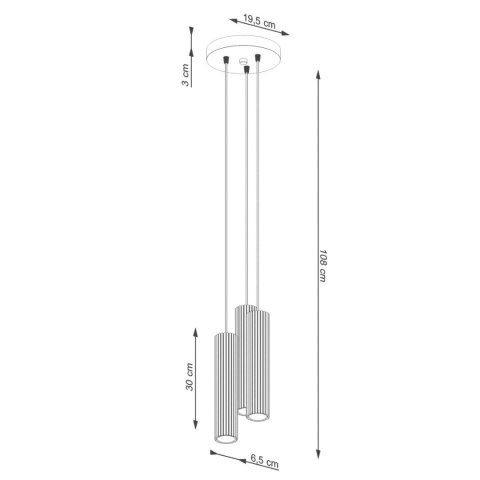 ŻYRANDOL LAMPA SUFITOWA Lampa wisząca KARBON 3P ochra czerwona