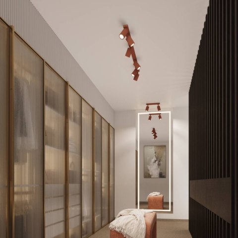 PLAFON LAMPA SUFITOWA REFLEKTOR LISTWA KARBON 2 ochra czerwona