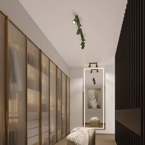 PLAFON LAMPA SUFITOWA REFLEKTOR TUBA SPOT KARBON 30 zielony oliwkowy