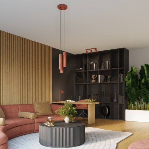 PLAFON LAMPA SUFITOWA REFLEKTOR LISTWA KARBON 3L ochra czerwona