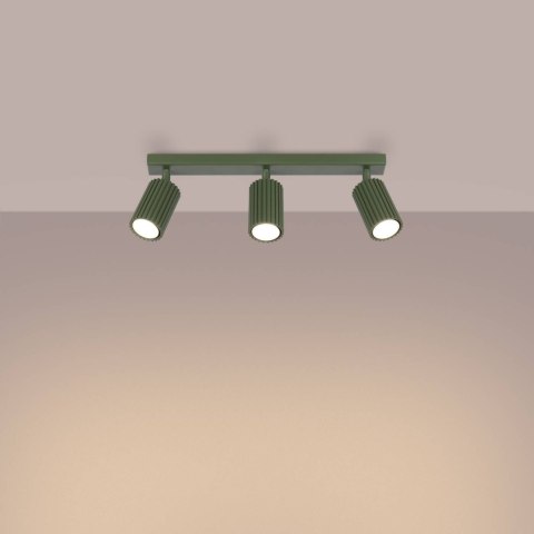 PLAFON LAMPA SUFITOWA REFLEKTOR LISTWA KARBON 3L zielony oliwkowy