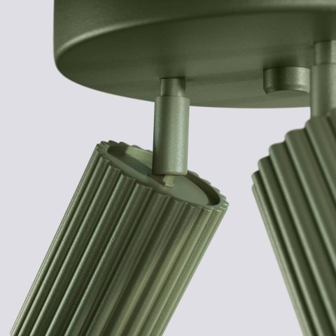 PLAFON LAMPA SUFITOWA REFLEKTOR KARBON 3P zielony oliwkowy