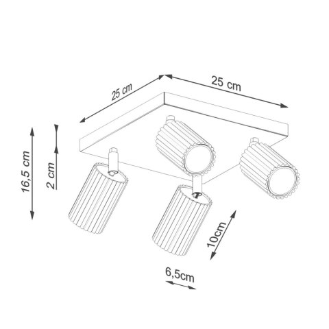 PLAFON LAMPA SUFITOWA REFLEKTOR LISTWA KARBON 4 zielony oliwkowy