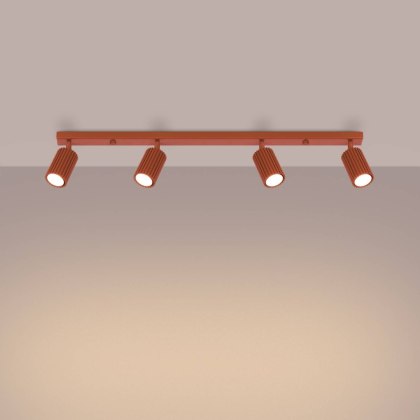 PLAFON LAMPA SUFITOWA REFLEKTOR LISTWA KARBON 4L ochra czerwona