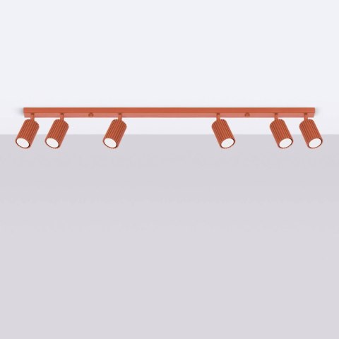 PLAFON LAMPA SUFITOWA REFLEKTOR SOLLUX KARBON 6L ochra czerwona