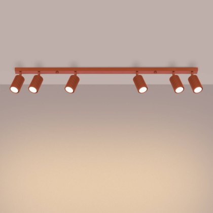 PLAFON LAMPA SUFITOWA REFLEKTOR SOLLUX KARBON 6L ochra czerwona