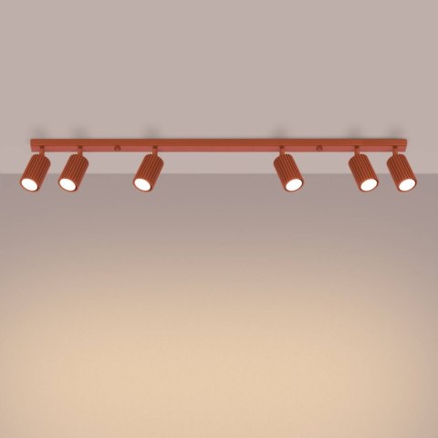 PLAFON LAMPA SUFITOWA REFLEKTOR SOLLUX KARBON 6L ochra czerwona