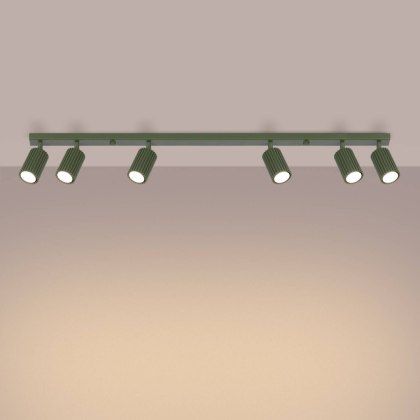 PLAFON LAMPA SUFITOWA REFLEKTOR SOLLUX  KARBON 6L zielony oliwkowy
