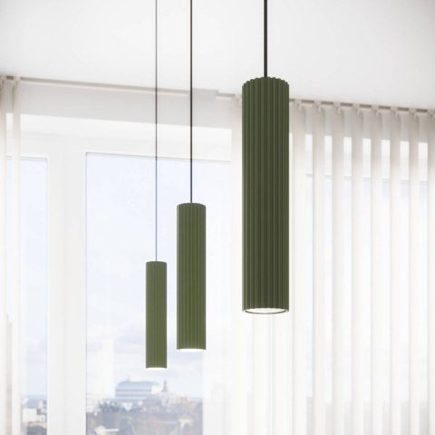 PLAFON LAMPA SUFITOWA REFLEKTOR SOLLUX  KARBON 6L zielony oliwkowy