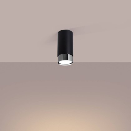 Sollux Lighting Plafon NERO 12,5 czarny/chrom