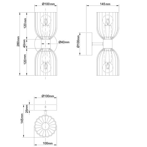 Podwójny kinkiet Piega dymny 2xE14 Light Prestige