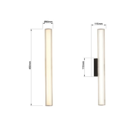 Kinkiet Linea 45 cm czarny LED CCT Light Prestige