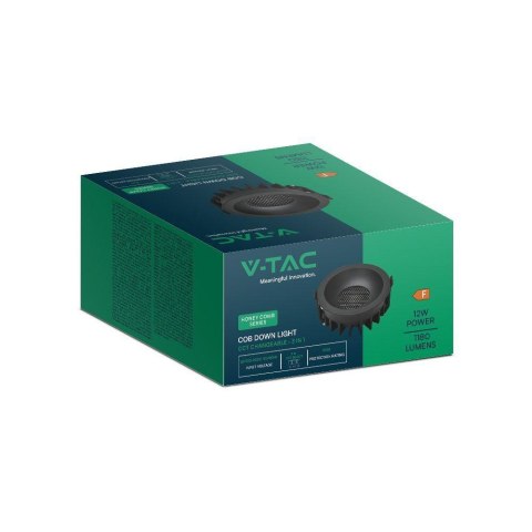 12W LED HONEY COMB DOWNLIGHT BRIDGELUX CHIP CCT:3IN1 BLACK RING + BLACK HEATING