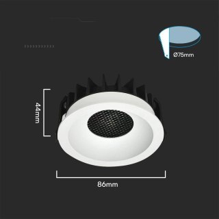 12W LED HONEY COMB DOWNLIGHT BRIDGELUX CHIP CCT:3IN1 WHITE RING + BLACK HEATING