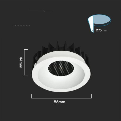 12W LED HONEY COMB DOWNLIGHT BRIDGELUX CHIP CCT:3IN1 WHITE RING + BLACK HEATING