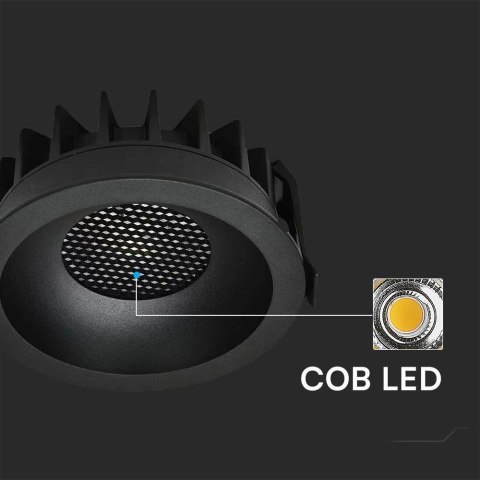 18W LED HONEY COMB DOWNLIGHT BRIDGELUX CHIP CCT:3IN1 BLACK RING + BLACK HEATING