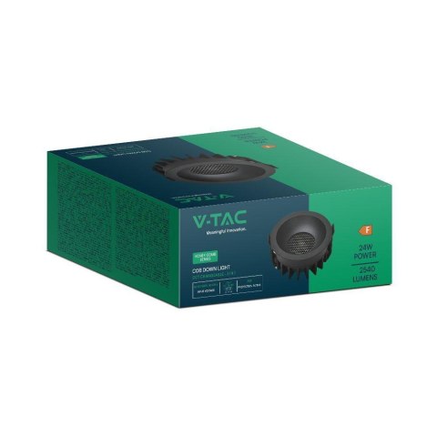 24W LED HONEY COMB DOWNLIGHT BRIDGELUX CHIP CCT:3IN1 BLACK RING + BLACK HEATING