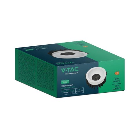 24W LED HONEY COMB DOWNLIGHT BRIDGELUX CHIP CCT:3IN1 WHITE RING + BLACK HEATING