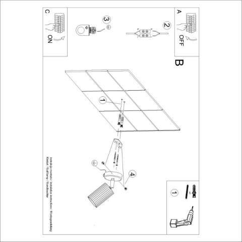 LAMPA ŚCIENNA Kinkiet KARBON beżowy z włącznikiem