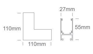 Narożnik ściana do ściany (IN) dla MYL.00531 & MYL.00532