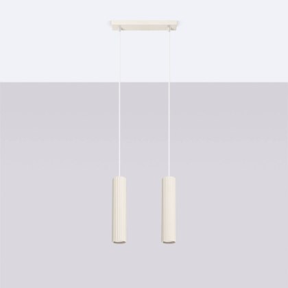 Sollux Lighting Lampa wisząca KARBON 2 beżowy