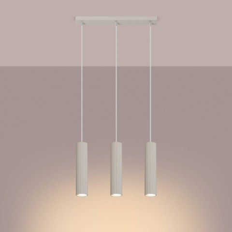 ŻYRANDOL LAMPA SUFITOWA Lampa wisząca KARBON 3L beżowy
