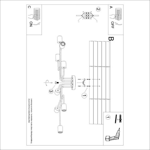Żyrandol TIMBO 8 biały
