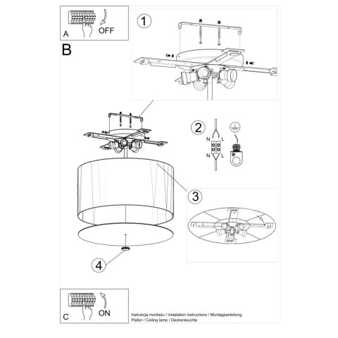Plafon OTTO 50 biały Sollux