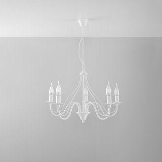 Żyrandol MINERWA 5 biały Sollux