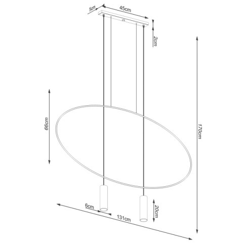 Lampa wisząca HOLAR 2 czarna
