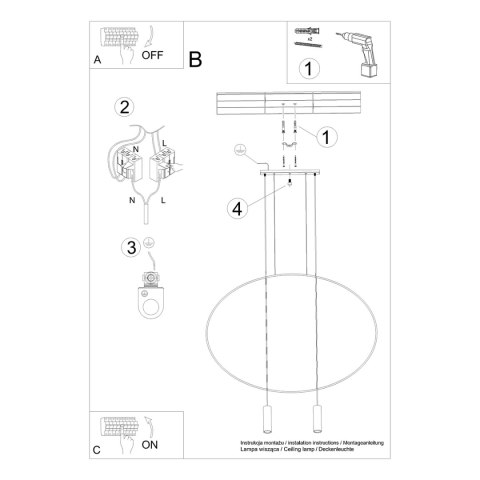 Lampa wisząca HOLAR 2 czarna