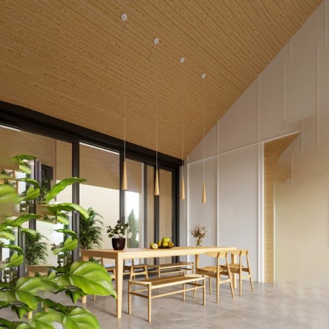 Lampa wisząca SULA 3P naturalne drewno Sollux