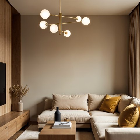 Lampa Dekoracyjna AM201 6xG9 Złote klosze