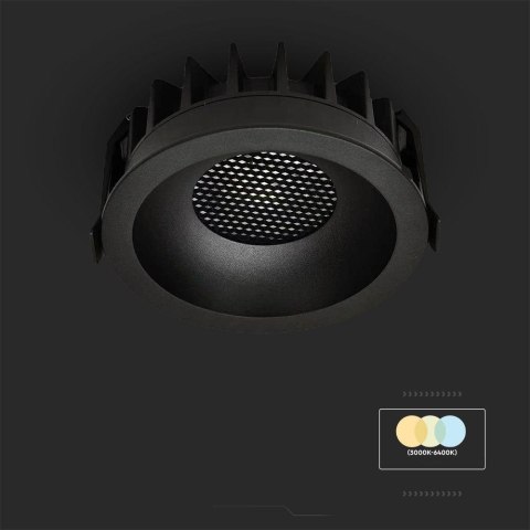 24W LED HONEY COMB DOWNLIGHT BRIDGELUX CHIP CCT:3IN1 BLACK RING + BLACK HEATING