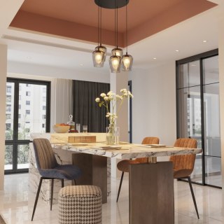 Lampa Wisząca Keso Round 5xLED czarna PL0142-5