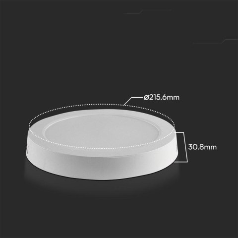 Panel Natynkowy V-TAC 18W LED SAMSUNG CHIP Okrągły 215x30mm VT-60018RD-S 3000K 1850lm 5 Lat Gwarancji
