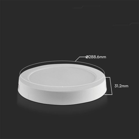 Panel Natynkowy V-TAC 24W LED SAMSUNG CHIP Okrągły 288x31mm 3000K 2500lm