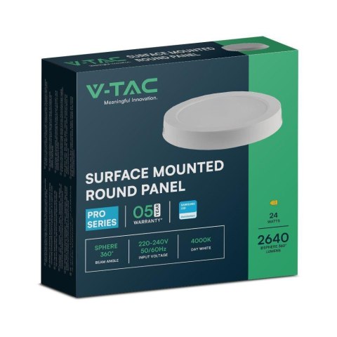 Panel Natynkowy V-TAC 24W LED SAMSUNG CHIP Okrągły 288x31mm 4000K 2500lm