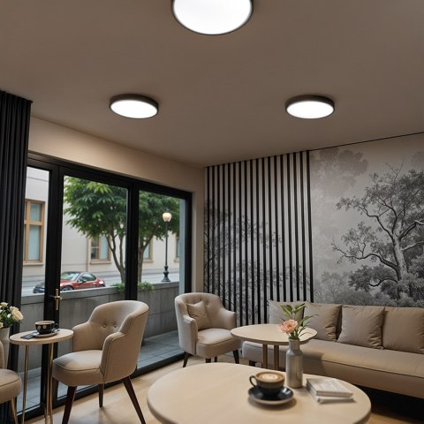 Plafon Natynkowy LED 50cm Okrągły BB02 50W 3000K Czarny