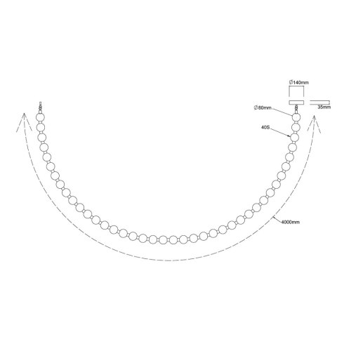 Lampa wisząca Dorado Rope 4 m złota LED CCT Light Prestige