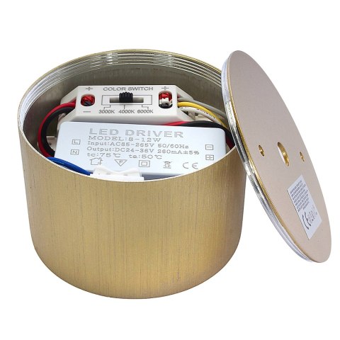 Oprawa Sufitowa LED PZE-MKL907 9W CCT 3000K-6000K Złota