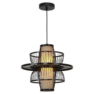 Light Prestige Rattanowa lampa wisząca Astra czarna 1xE27