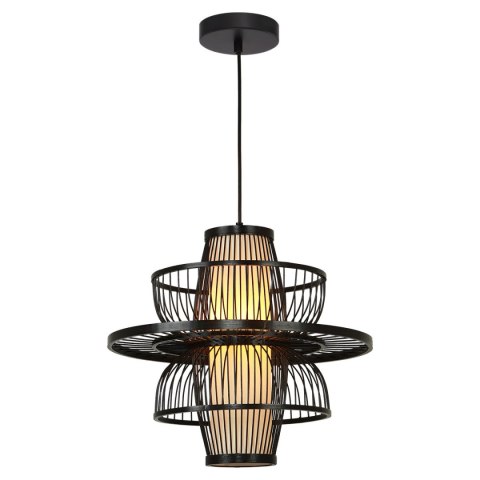 Rattanowa lampa wisząca Astra czarna 1xE27 Light Prestige