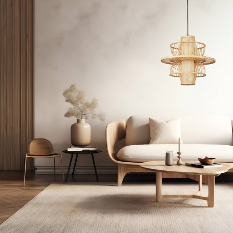 Light Prestige Rattanowa lampa wisząca Astra naturalna 1xE27