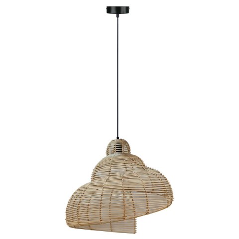 Light Prestige Rattanowa lampa wisząca Shella 60 cm jasne drewno 1xE27