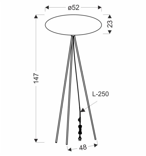 CAFEE lampa podłogowa czarny 1x40W E27 abażur 52/23 latte
